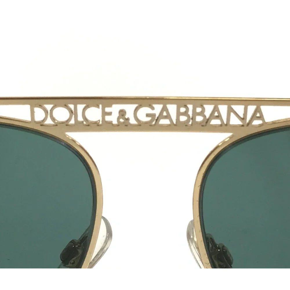 Dolce & Gabbana Sunglasses DG2235 02/82 Gold Clear Frames with Dark Green Lenses